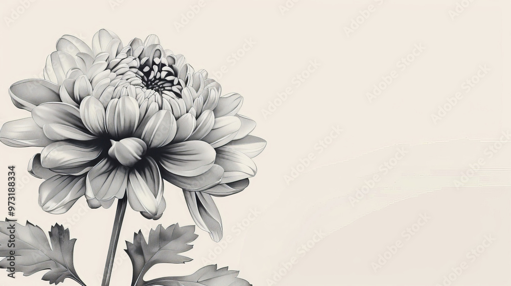 A beautiful monochrome illustration of a flower, showcasing delicate petals and elegant lines against a soft backdrop. A beautiful monochrome illustration of a flower, showcasing delicate petals and elegant lines against a soft backdrop.