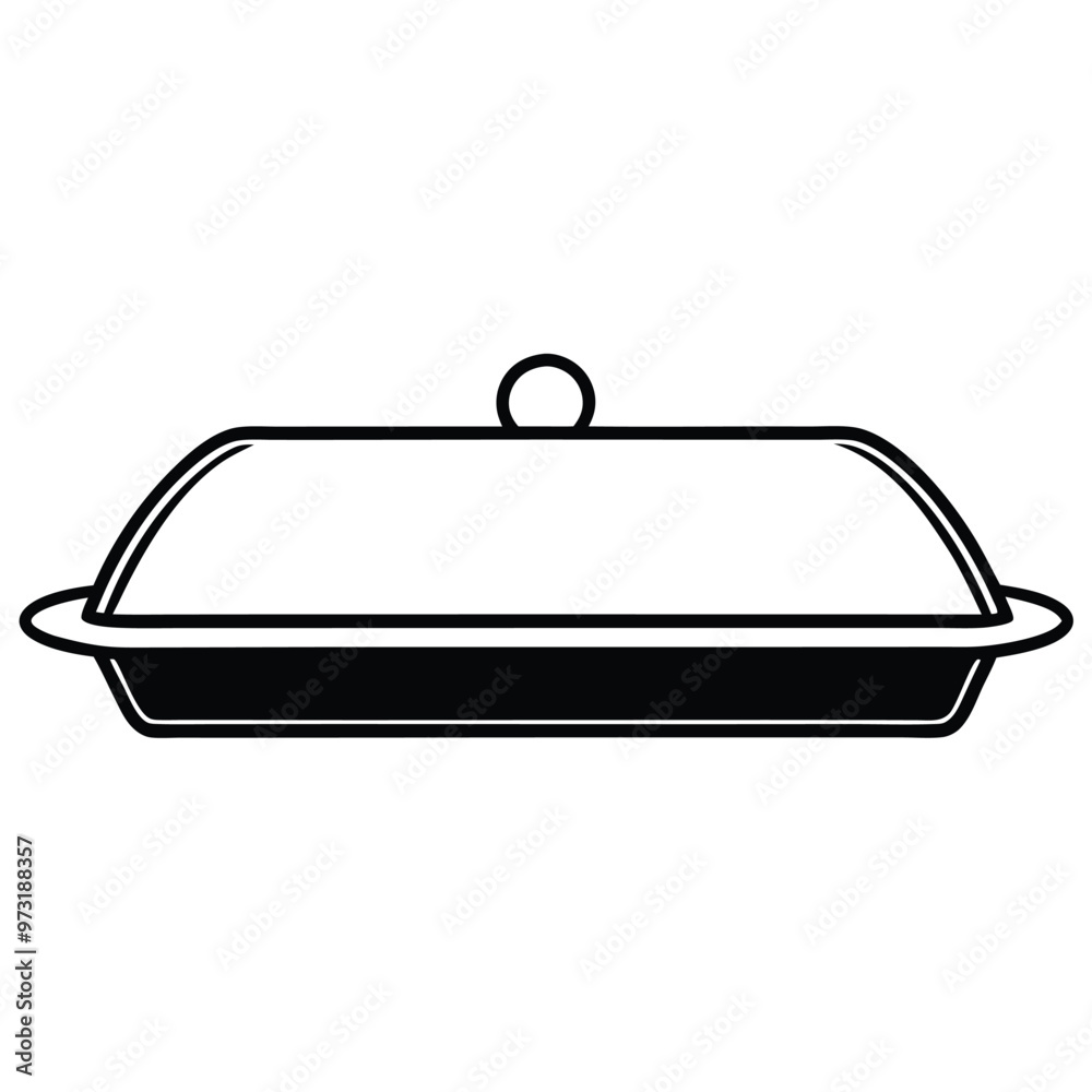 Oven Tray Line Art.