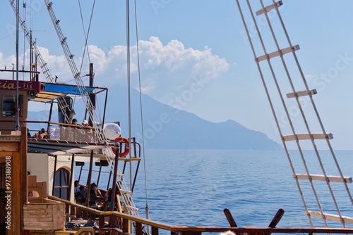 ship on the sea - Chalkidiki - Greece photo