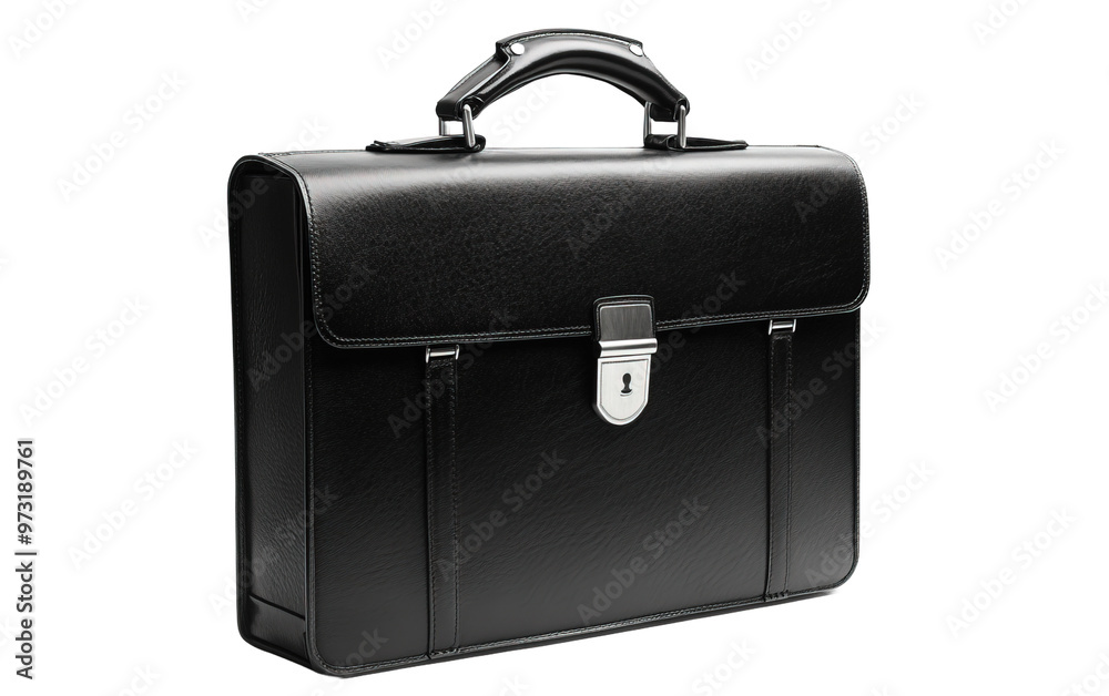 Beautiful new black business briefcase isolated on white or transparent background Beautiful new black business briefcase isolated on white or transparent background