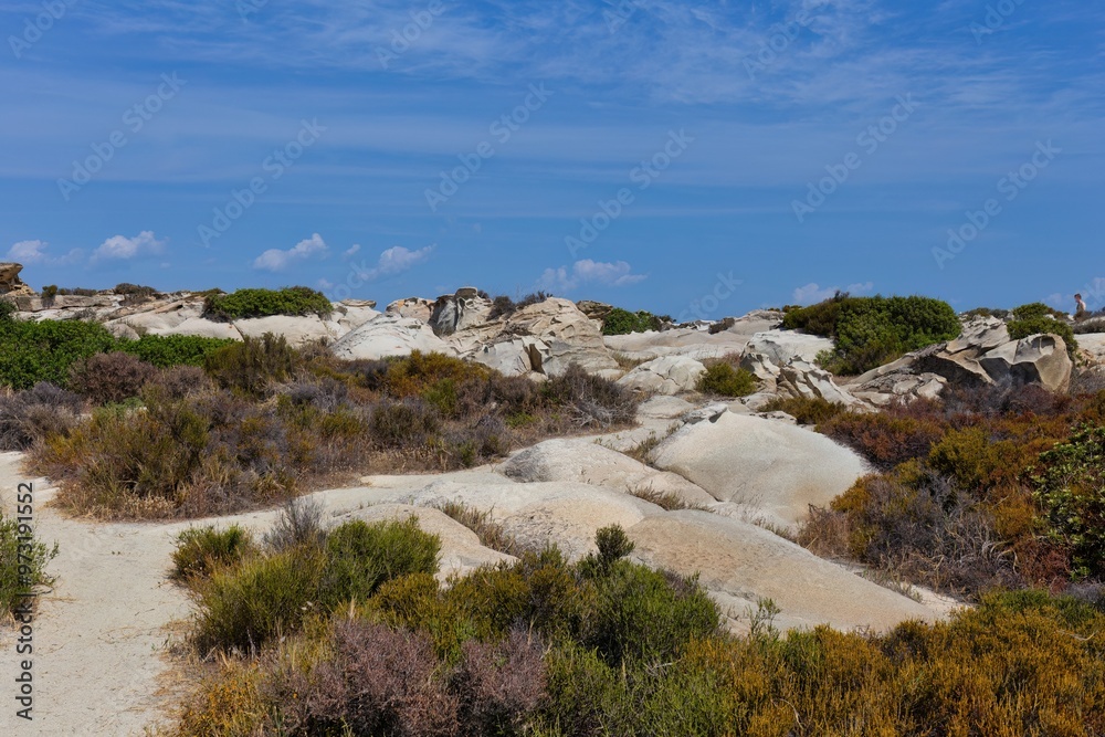 view of rocks formations in Diaporos Island, Sithonia - Greece view of rocks formations in Diaporos Island, Sithonia - Greece