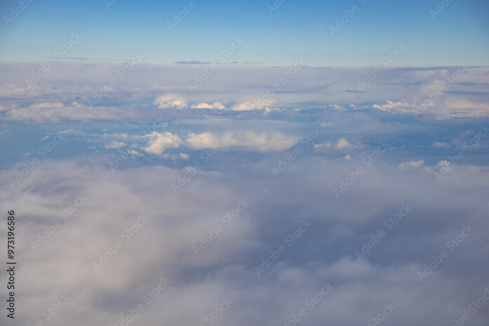 Fototapeta premium Frankfurt, Germany - Aerial photography of clouds in the sky