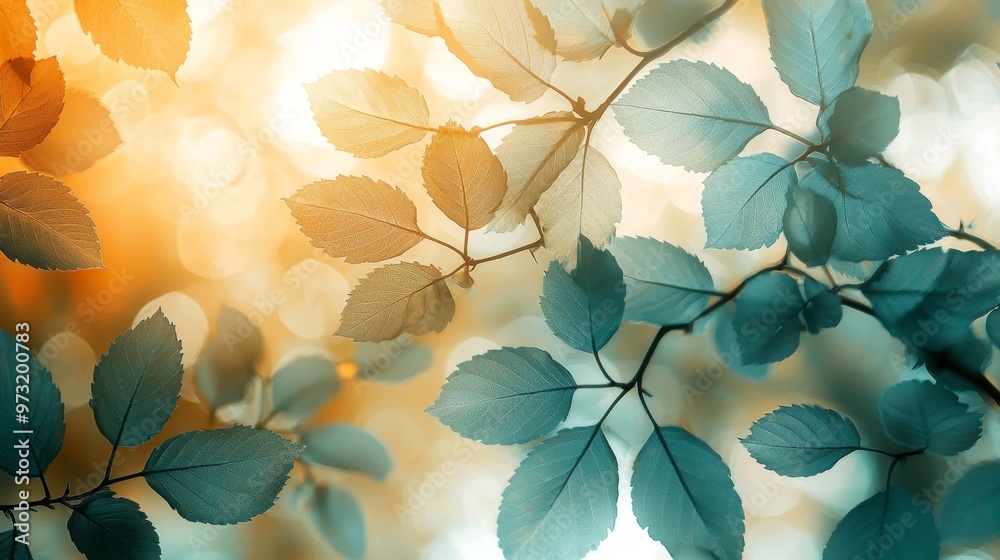 A visual representation of a glassmorphism effect applied to a nature scene, with semi-transparent leaves and branches blurring into the background, creating an ethereal feel A visual representation of a glassmorphism effect applied to a nature scene, with semi-transparent leaves and branches blurring into the background, creating an ethereal feel