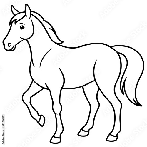 horse line art vector illustration