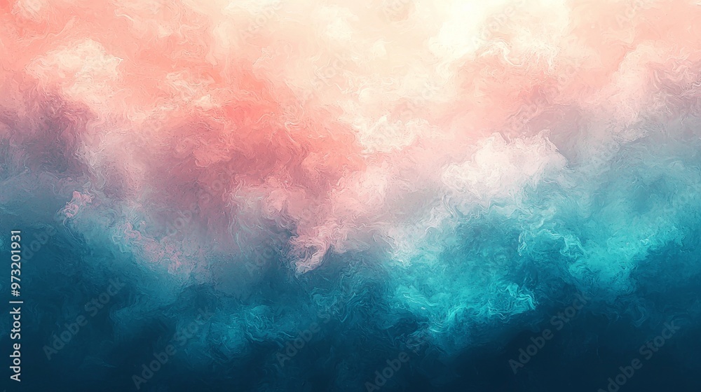 An abstract background with a soft grainy gradient transitioning from vibrant turquoise to gentle pastel pink, adding texture and depth to the image An abstract background with a soft grainy gradient transitioning from vibrant turquoise to gentle pastel pink, adding texture and depth to the image