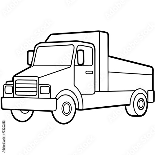 truck line art vector illustration