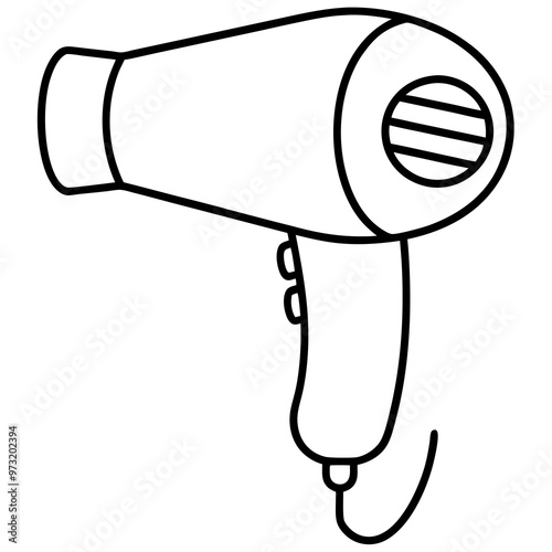 hair dryer line art vector illustration