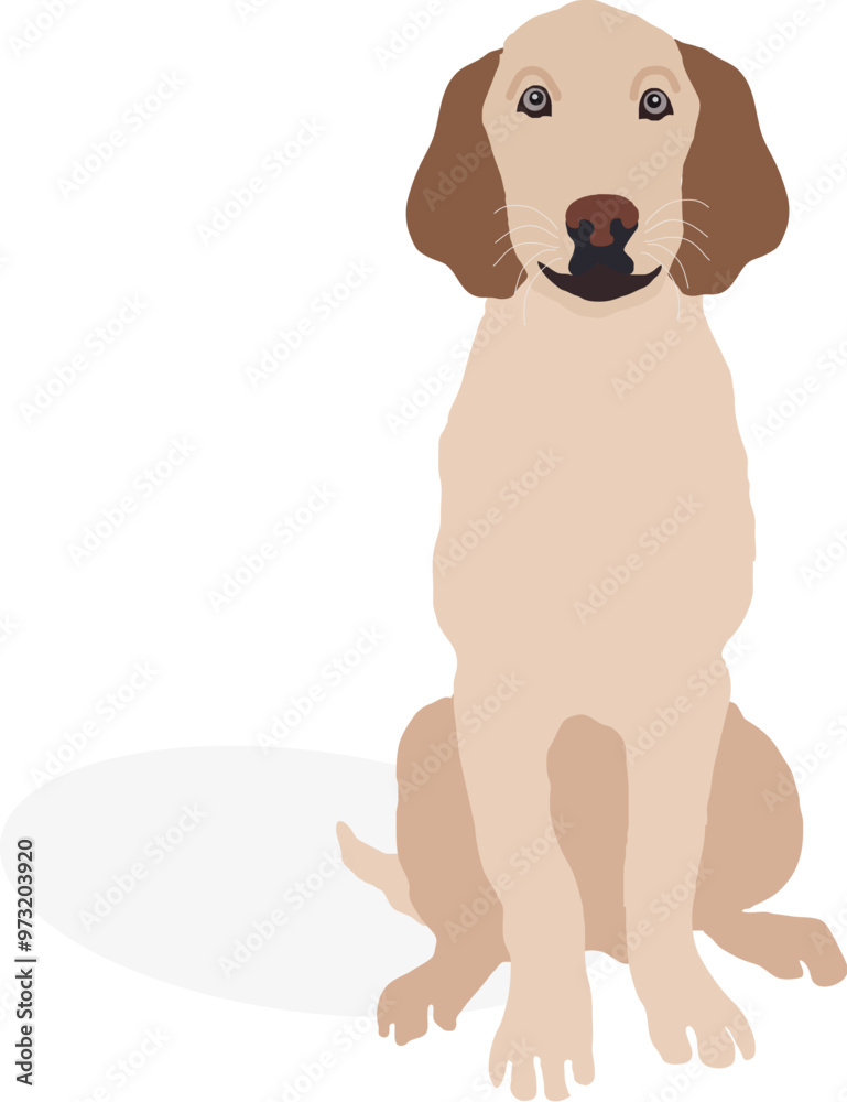 Cute smiling puppy dog sitting. Vector illustration Cute smiling puppy dog sitting. Vector illustration