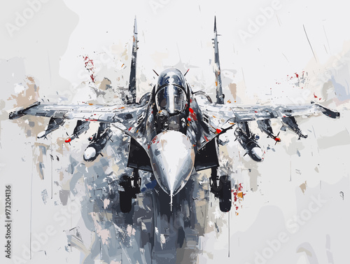 Fighter jet fighter jet aircraft illustration painting background. Military jet fighter jet in flight.