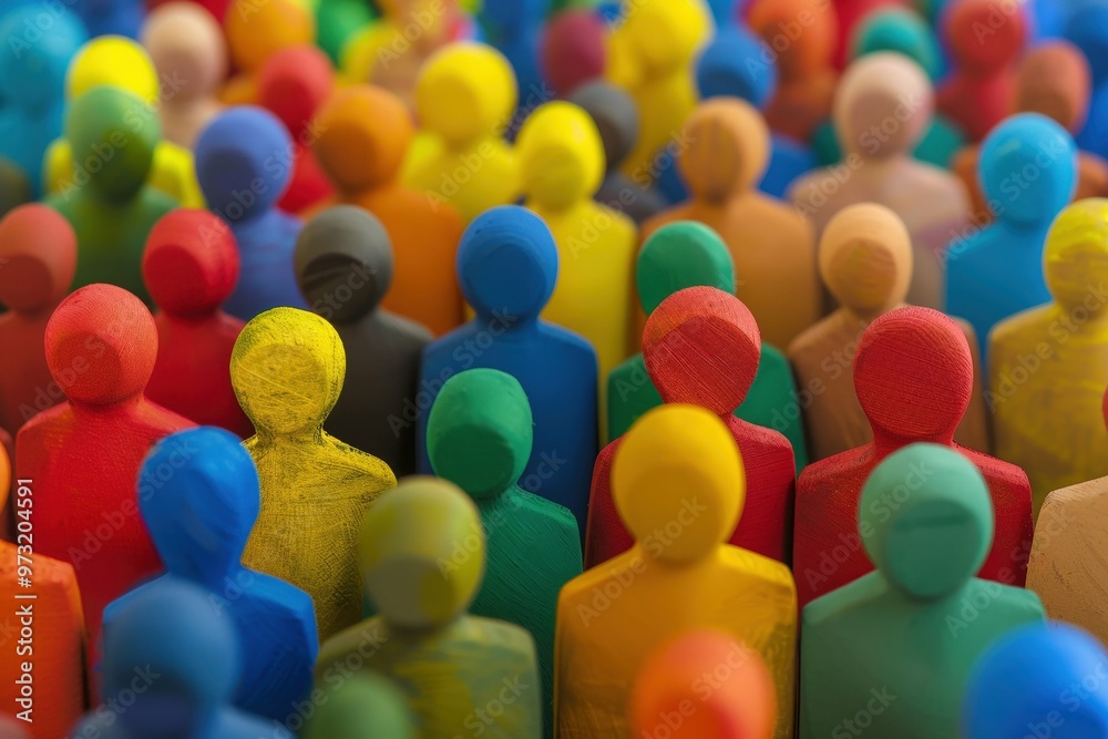 Obraz premium Diverse Community Circle Gathering - Society Concept Illustration. Beautiful simple AI generated image