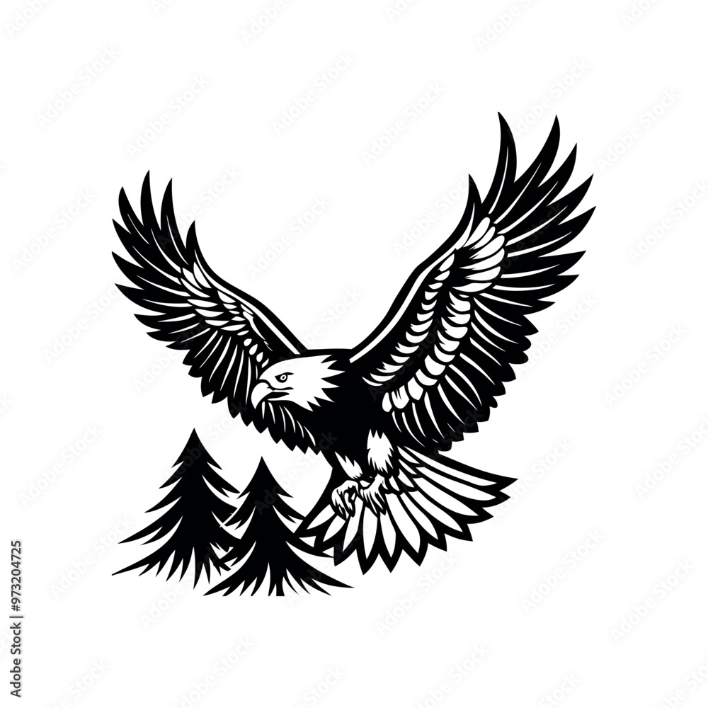 bald eagle black and illustration vector art bald eagle black and illustration vector art
