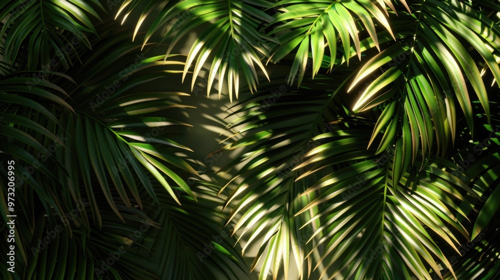 Fototapeta premium A detailed view of a group of palm fronds