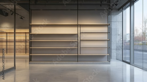 Empty Glass Showcase for Retail Display. AI generated illustration