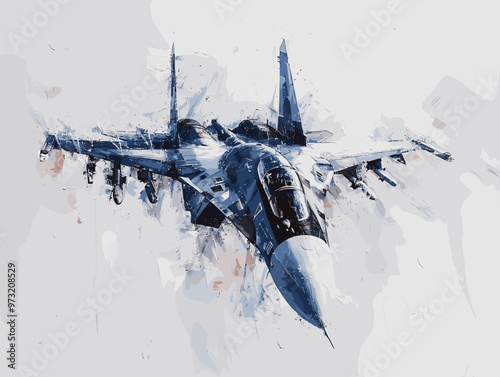 Fighter jet fighter jet aircraft illustration painting background. Military jet fighter jet in flight.