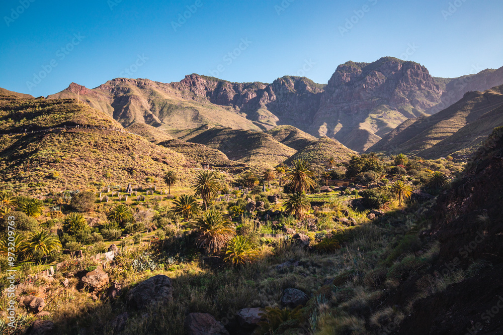 Mountain and landscape view, near to Agaete on Gran Canaria island, Spain Mountain and landscape view, near to Agaete on Gran Canaria island, Spain