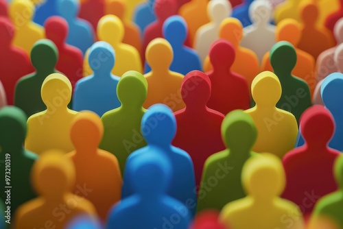 Multi-ethnic group representing society in vector illustration.. Beautiful simple AI generated image