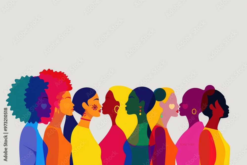 Naklejka premium A tightly framed scene of a diverse, paper cut-out crowd, each figure distinct yet part of a larger, colorful community. Beautiful simple AI generated image