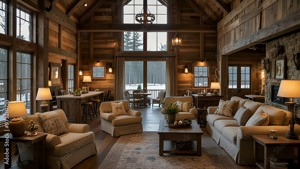 Rustic barn room design blending natural elements with modern comforts. Rustic barn room design blending natural elements with modern comforts.