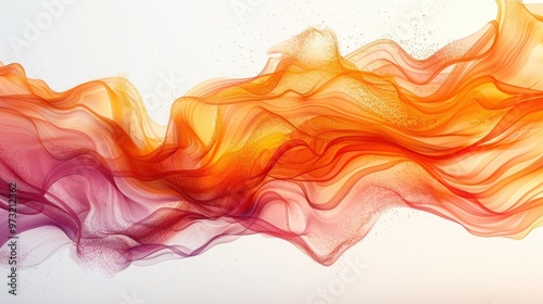 Vibrant Yellow-Red Gradient Wave on White Background - Abstract Smooth Design