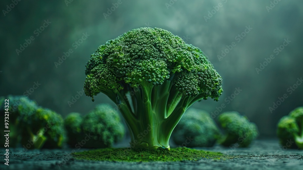 custom made wallpaper toronto digitalFresh Broccoli on White Background - Isolated Vegetable for Healthy Eating and Cooking - Stock Image