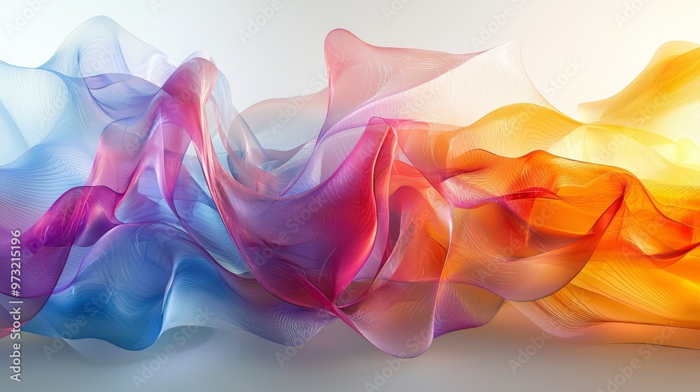 A digital art piece with floating glass-like shapes, each with soft blur and transparency effects that overlap to create a layered and futuristic design A digital art piece with floating glass-like shapes, each with soft blur and transparency effects that overlap to create a layered and futuristic design