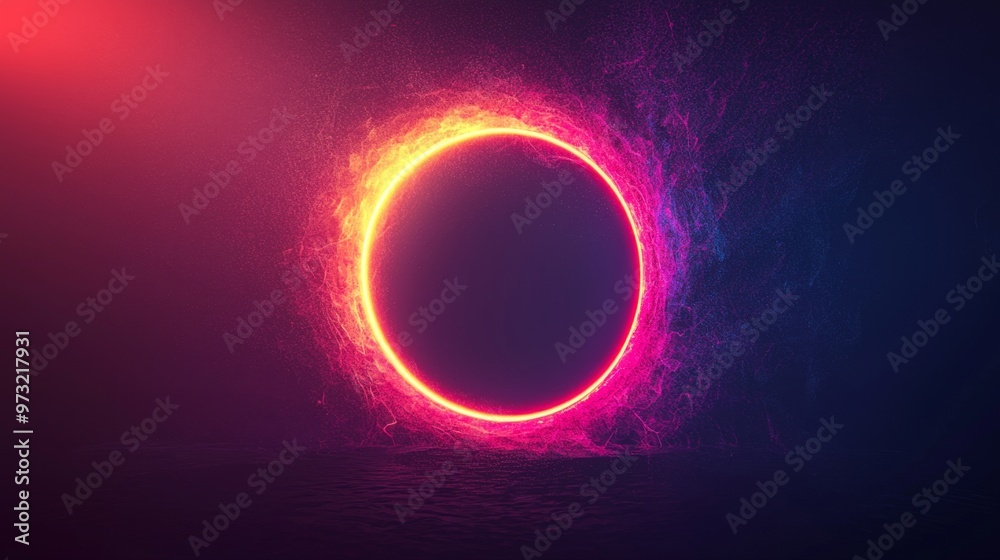 A graphic design featuring a circular shape with a grainy gradient effect, shifting from hot pink in the center to dark purple on the edges, creating a dynamic and eye-catching visual A graphic design featuring a circular shape with a grainy gradient effect, shifting from hot pink in the center to dark purple on the edges, creating a dynamic and eye-catching visual