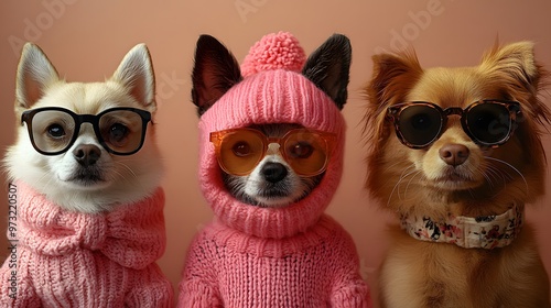 Adorable dogs Wearing Sunglasses and cloths