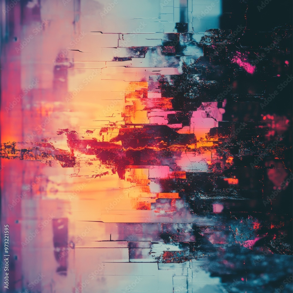 Abstract Glitch Art Background with Bright Colors and Texture Abstract Glitch Art Background with Bright Colors and Texture