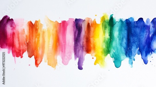 Vibrant Watercolor Paint Streaks on White Background