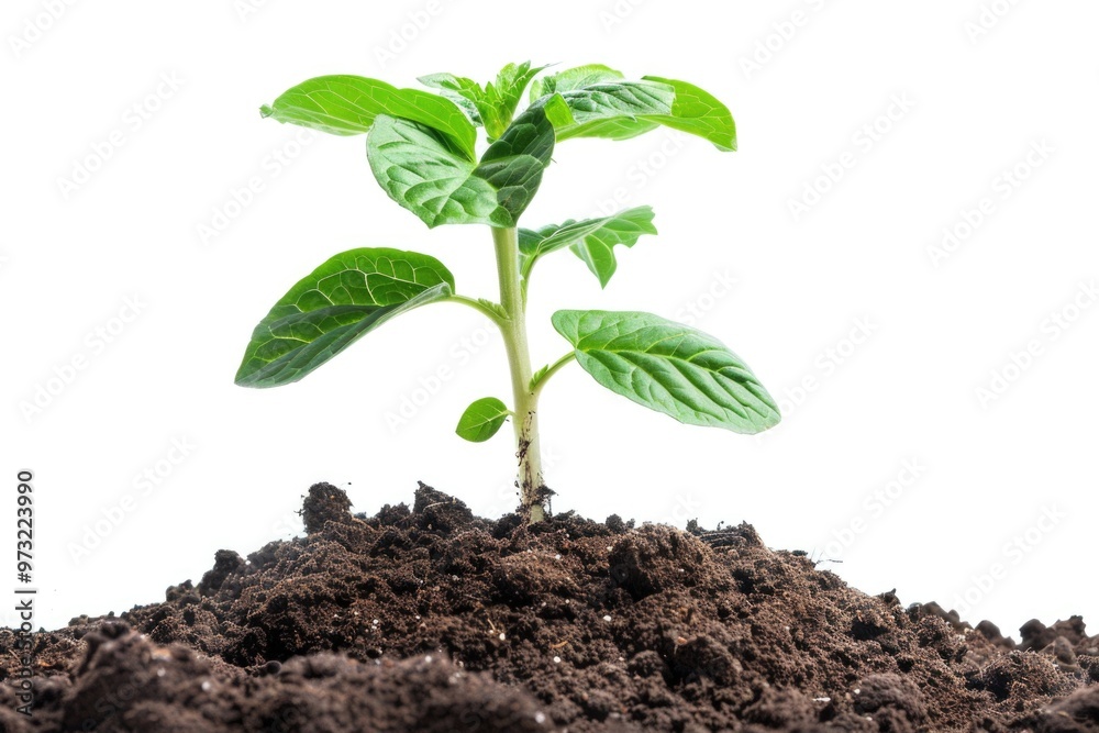 A tiny plant growing out of the earth A tiny plant growing out of the earth