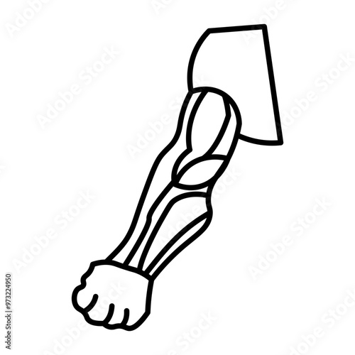 Forearms Vector Line Icon Design