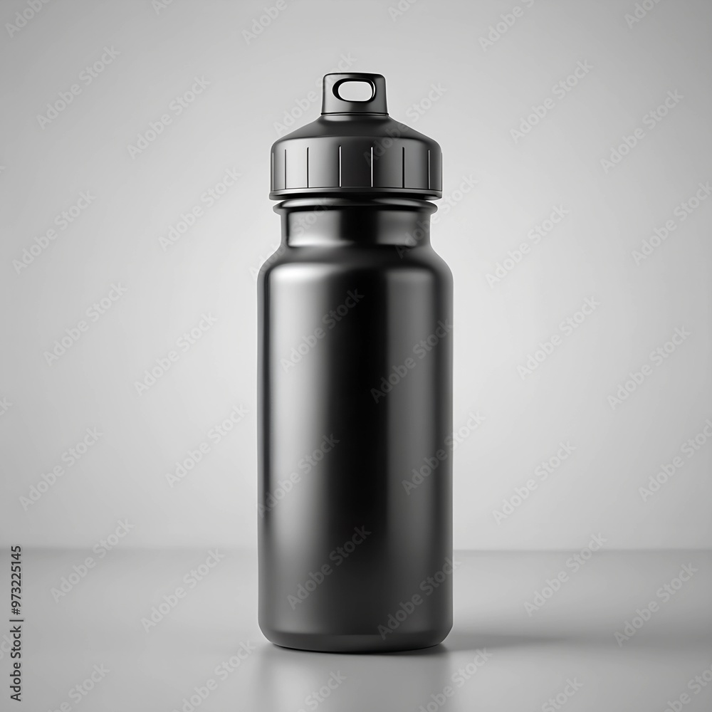 Black minimal sport bottle mockup. AI Generative Black minimal sport bottle mockup. AI Generative
