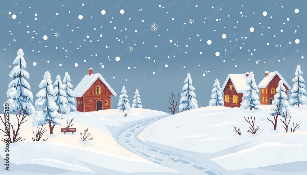 illustration vector hand drawn 3d winter art illustration vector hand drawn 3d winter art