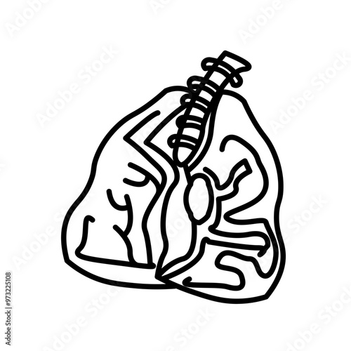 Lungs Vector Line Icon Design