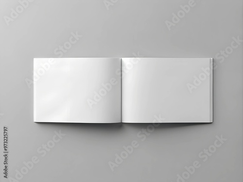 Blank Landscape Booklet Mockup. AI Generative