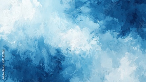 Abstract Blue and White Brushstroke Canvas Texture