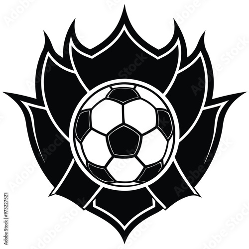 Hot soccer ball fire logo silhouette. football club graphic design logos or icons. vector illustration