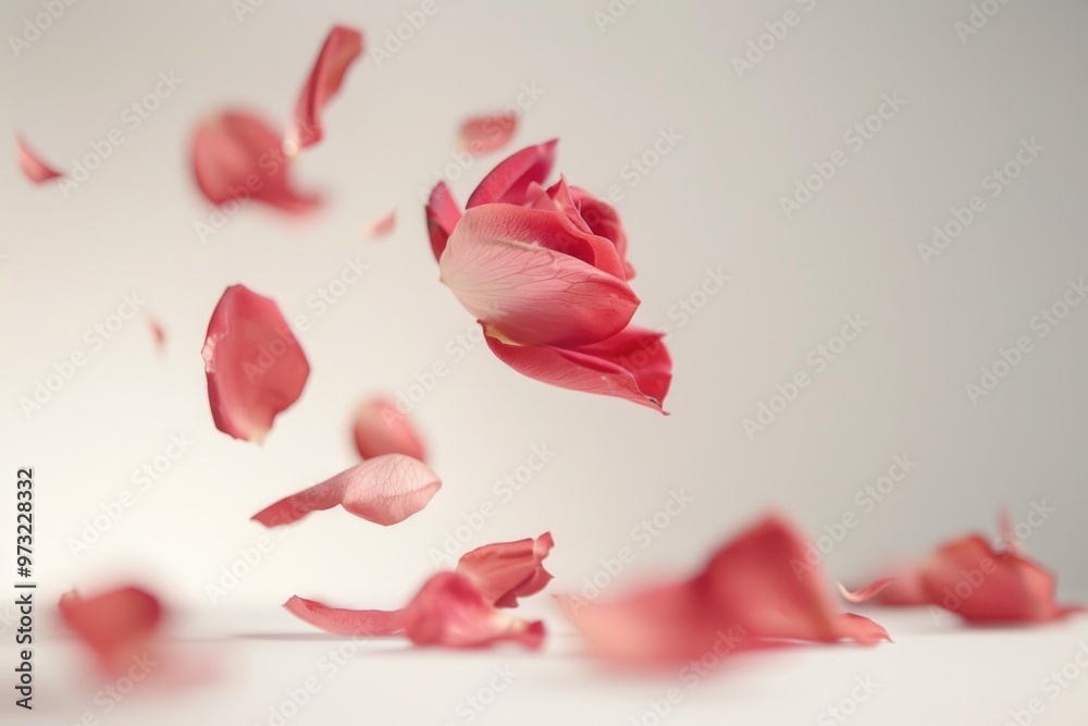 A detailed view of delicate flower petals on a table, suitable for use in botanical or scientific contexts A detailed view of delicate flower petals on a table, suitable for use in botanical or scientific contexts