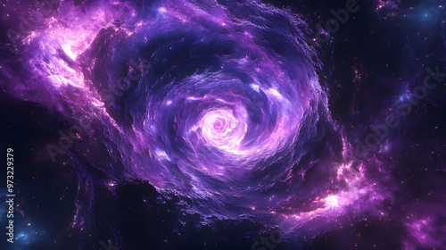 Cosmic purple wormhole spinning with grandeur image photo