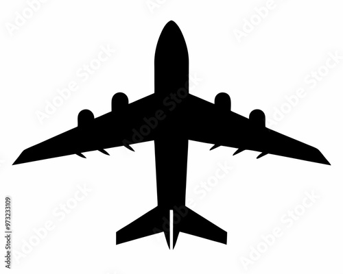 Airplane  silhouette vector,Travel silhouette vector