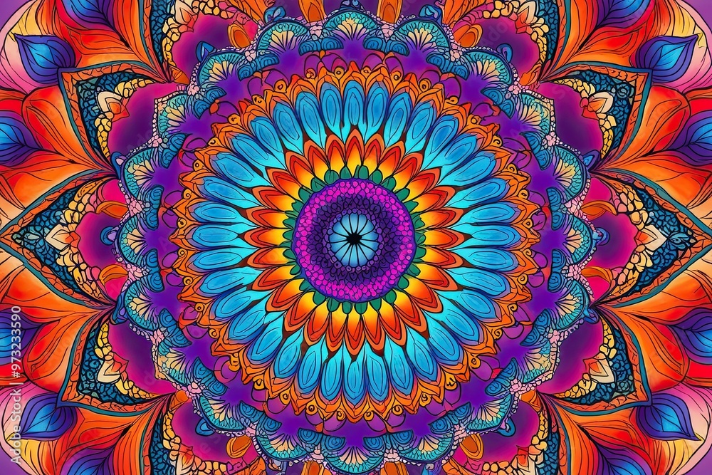 Vibrant Mandala Art Design for Mindfulness and Tranquil Spaces Vibrant Mandala Art Design for Mindfulness and Tranquil Spaces