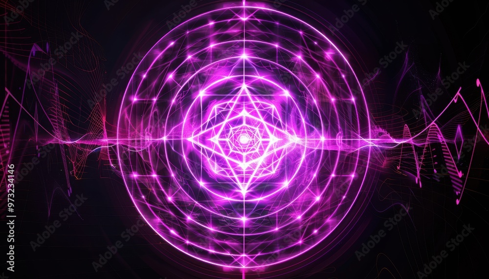 Abstract Pink and Purple Light Patterns on Dark Background Abstract Pink and Purple Light Patterns on Dark Background
