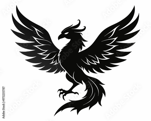 Phoenix silhouette vector,Phoenix bird silhouette