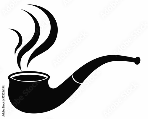 Smoking Pipe black silhouette vector