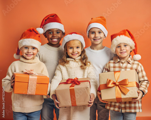 children with xmas presents