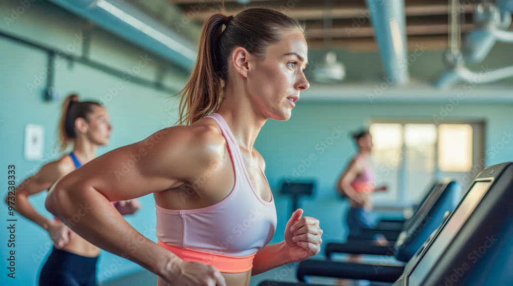 Fototapeta premium Focused and determined A powerful portrait of people training in the gym showcasing strength endurance and dedication in a fitness environment