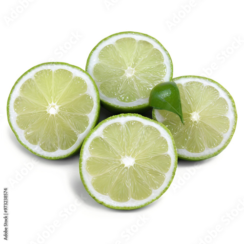 sliced lime on a transparent background