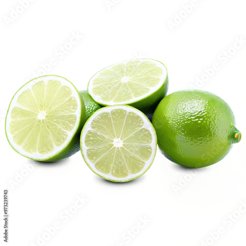 sliced lime on a transparent background