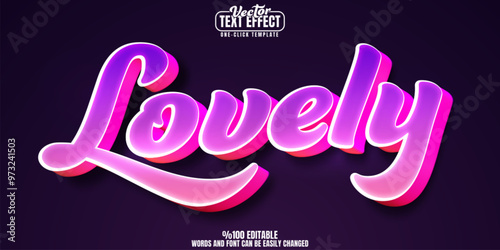 Lovely editable text effect, customizable romance and heart 3d font style