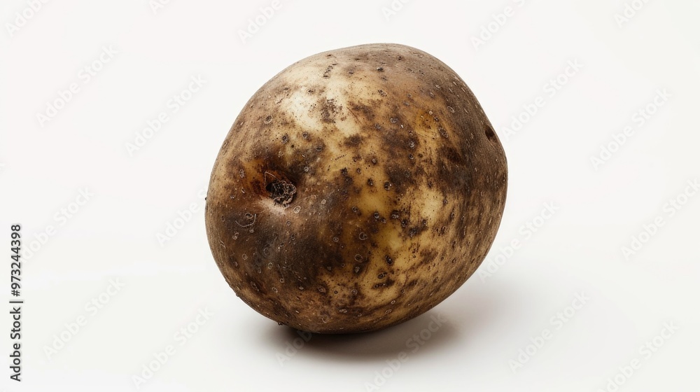 Fototapeta premium A high-quality image of a potato in a close-up view, ideal for use in food-related contexts